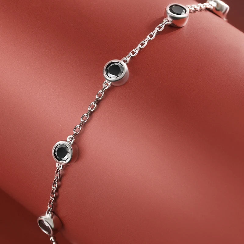 Pulsera tenis de moissanita diseño burbuja