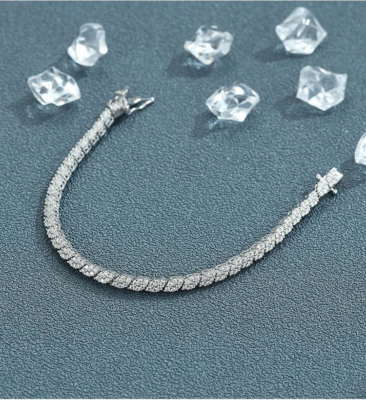 Pulsera de Platino PT950 con moissanita, para mujer