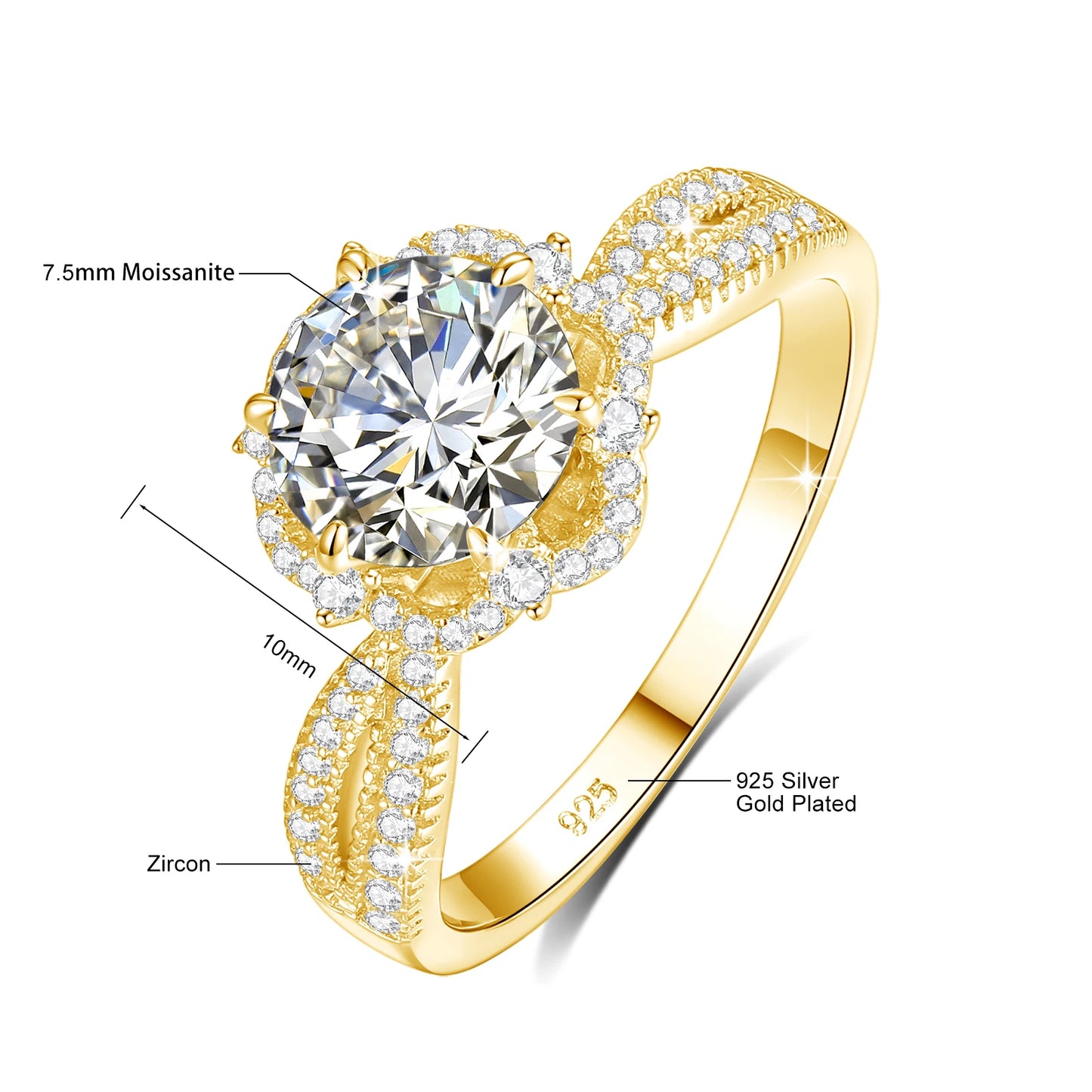 Anillo de moissanita