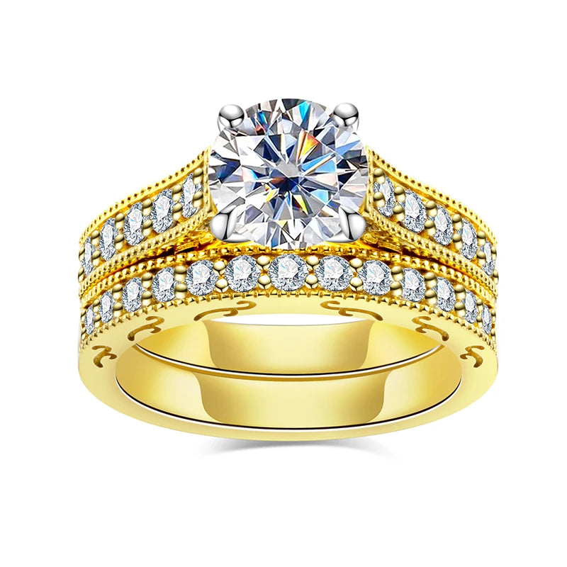 Anillo de compromiso moissanita de 2 quilates