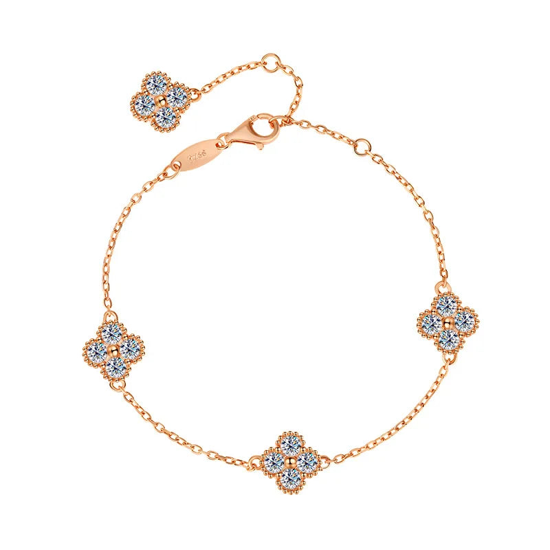 Pulsera ajustable de moissanita negra