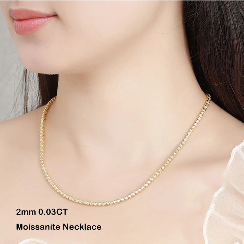 Cadena burbuja de moissanita 0.1ct de 3mm