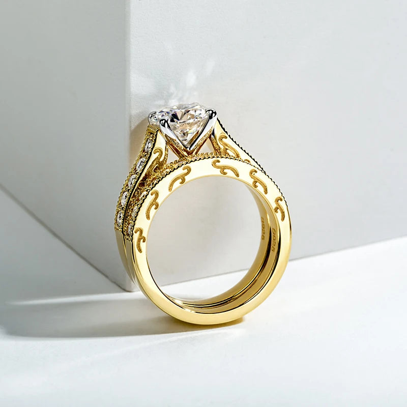 Anillo de compromiso moissanita de 2 quilates