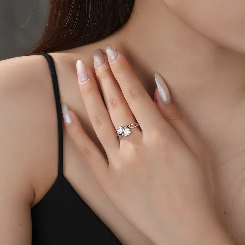 Anillo de promesa de moissanita 1CTTW