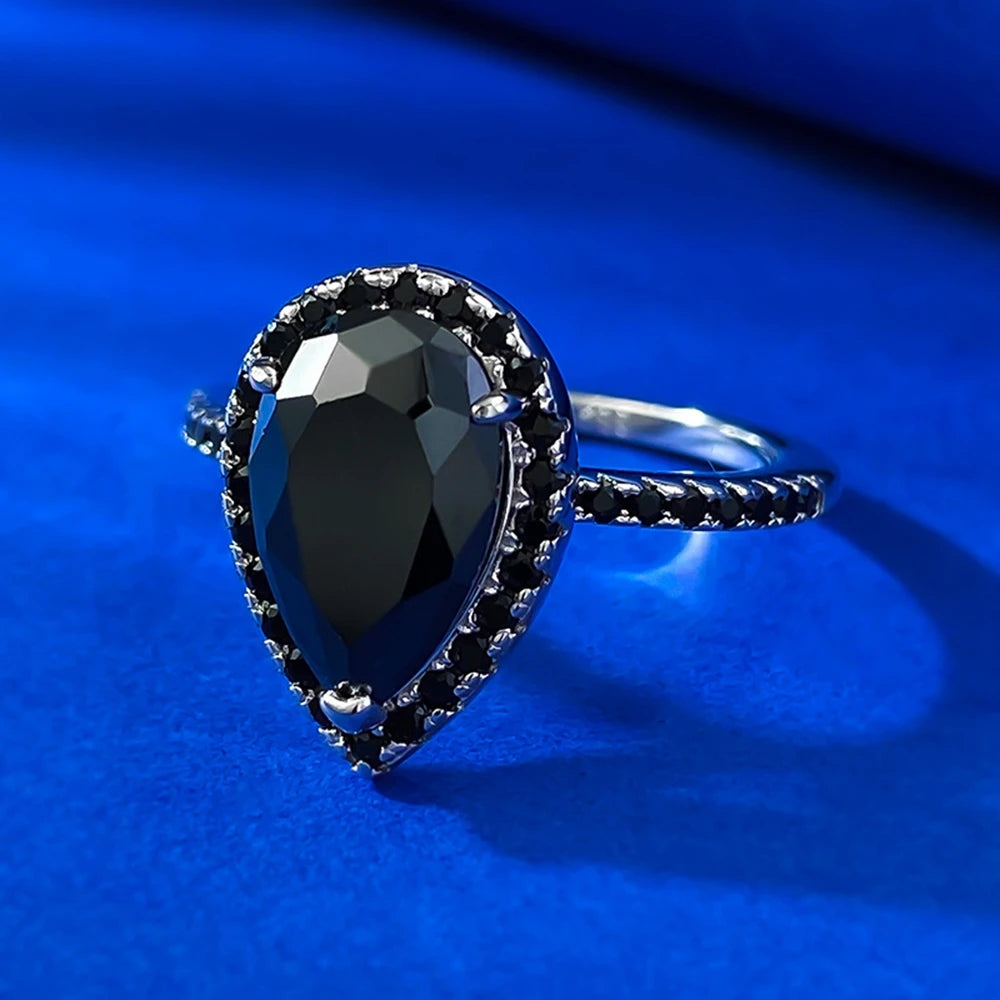 Anillo de compromiso de circón negro