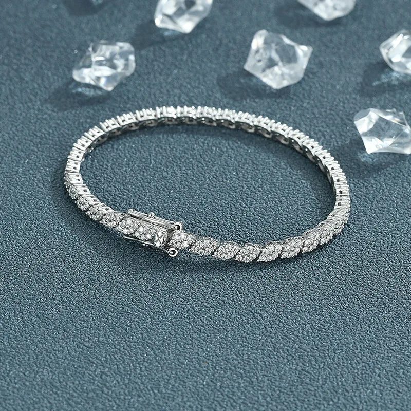 Pulsera de Platino PT950 con moissanita, para mujer