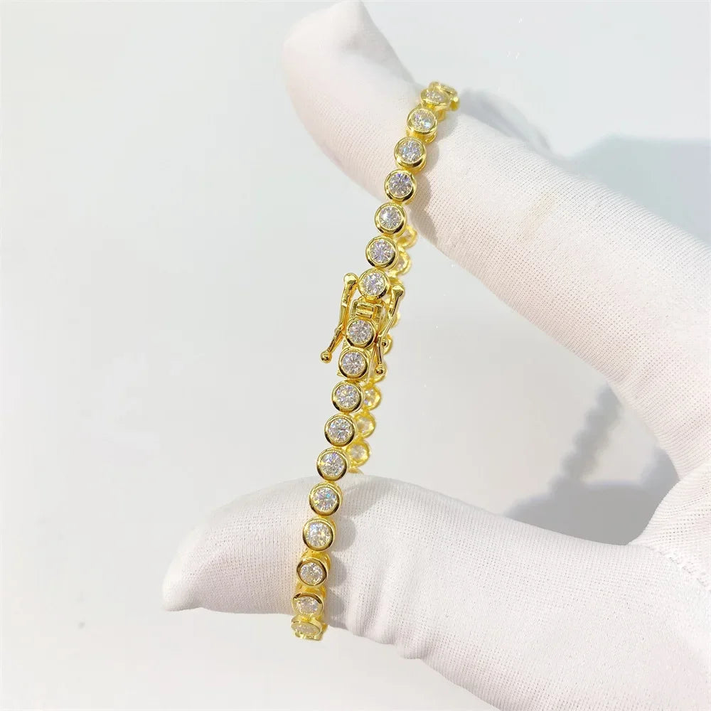Cadena burbuja de moissanita 0.1ct de 3mm