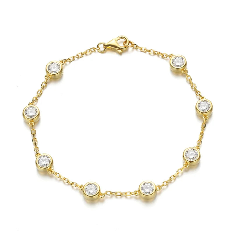 Pulsera tenis de moissanita diseño burbuja