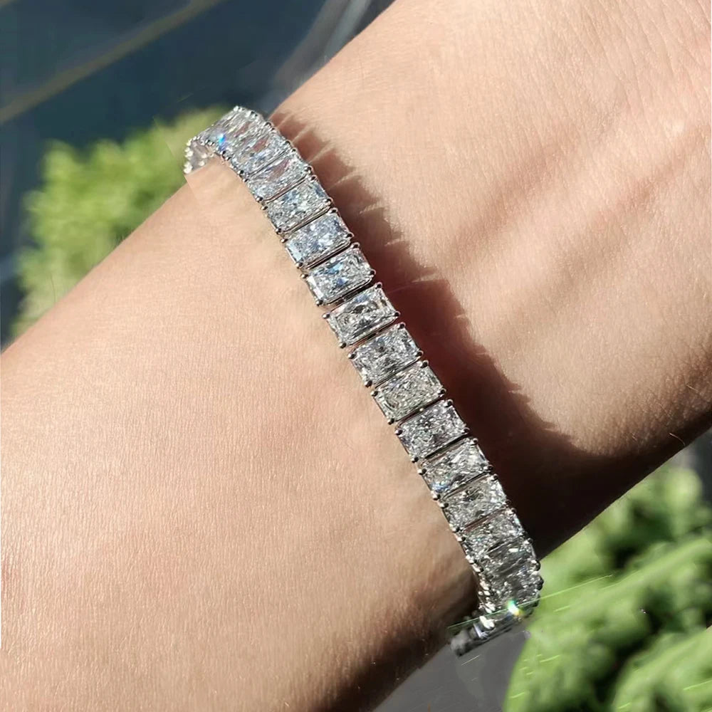 Pulsera de moissanita 3×5 mm corte brillante