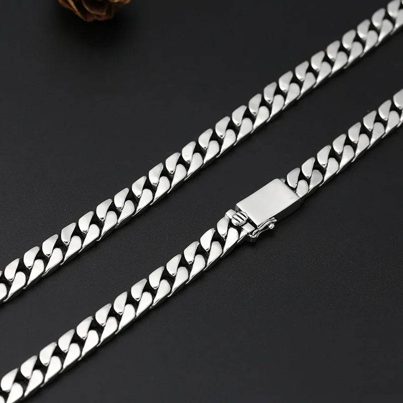 Cadena cubana de plata 925