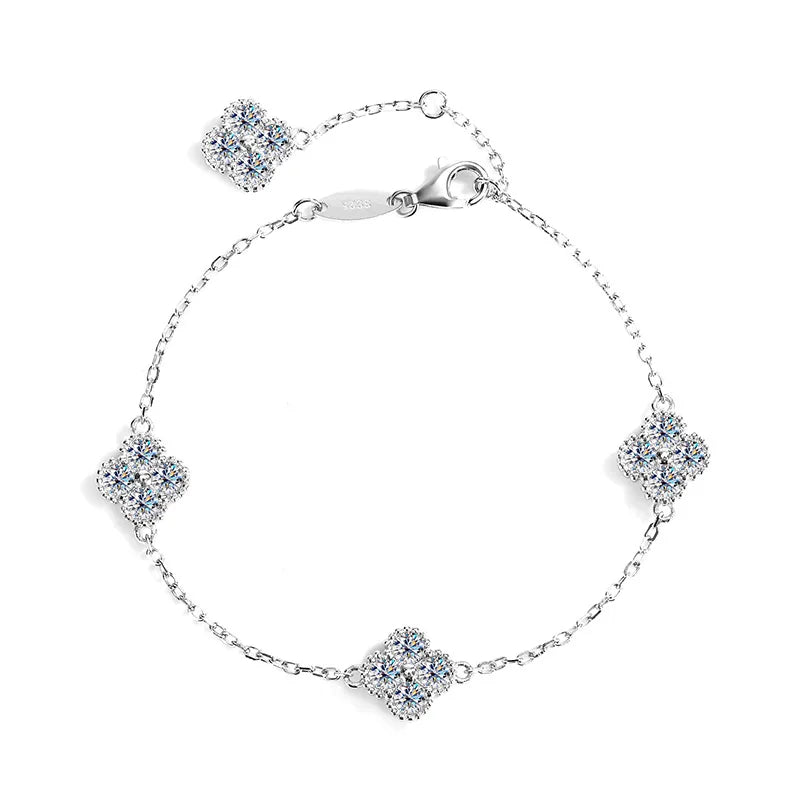 Pulsera ajustable de moissanita negra