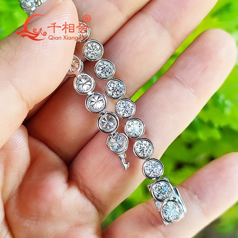 Pulsera burbuja de moissanita 3/4mm