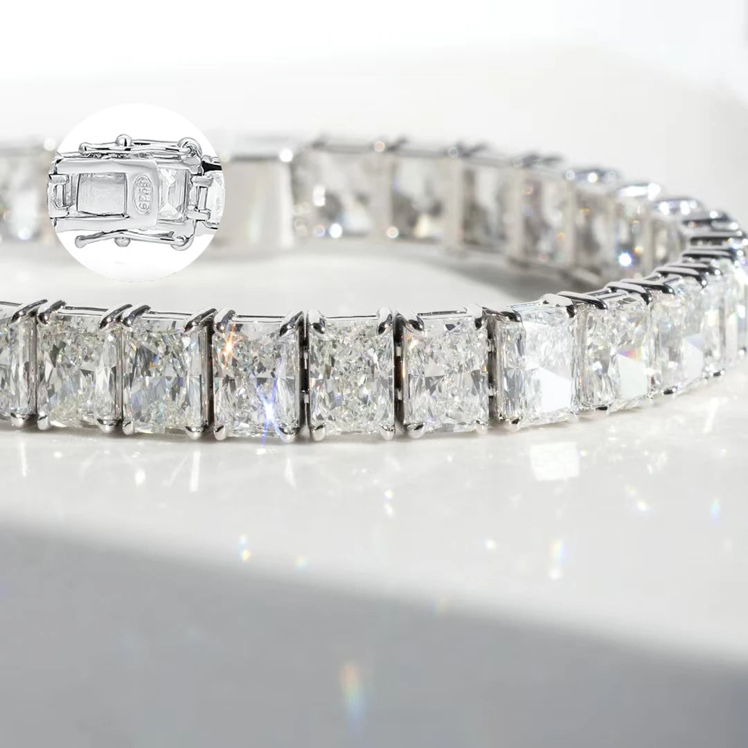 Pulsera de moissanita 3×5 mm corte brillante