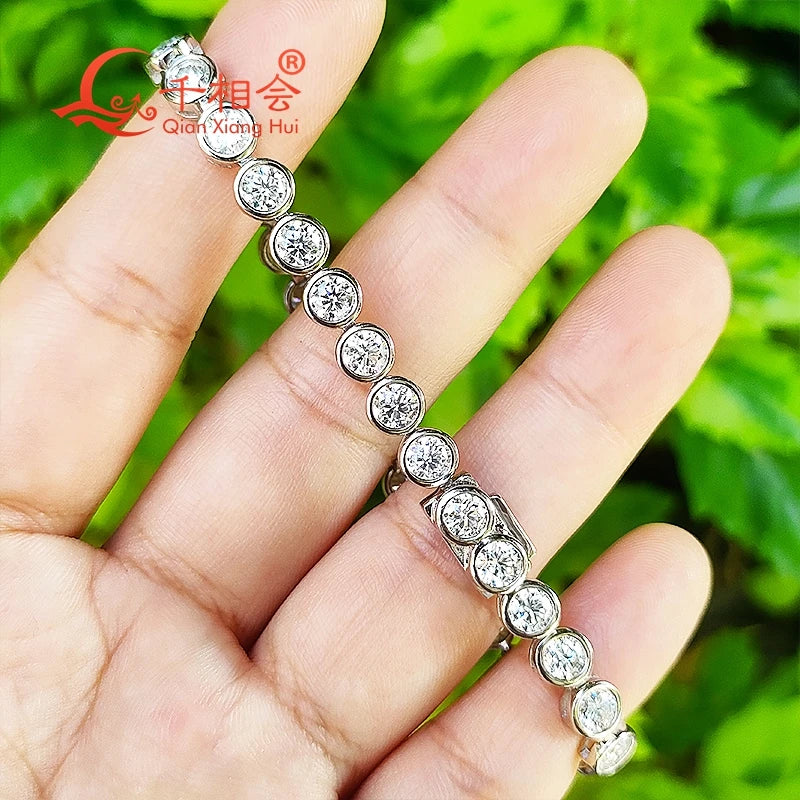 Pulsera burbuja de moissanita 3/4mm