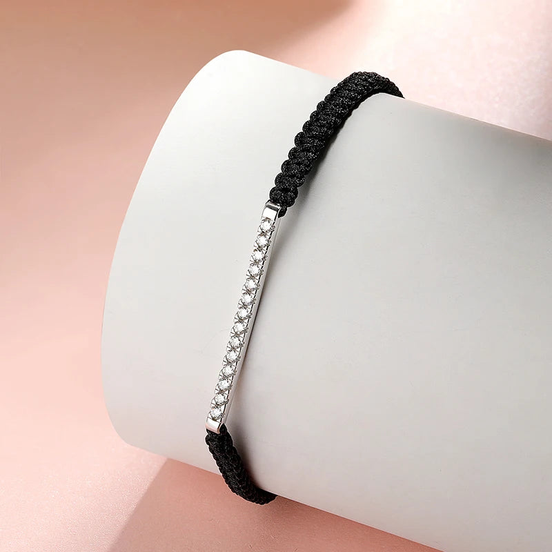 Pulseras de moissanita trenzada de 2/3 mm