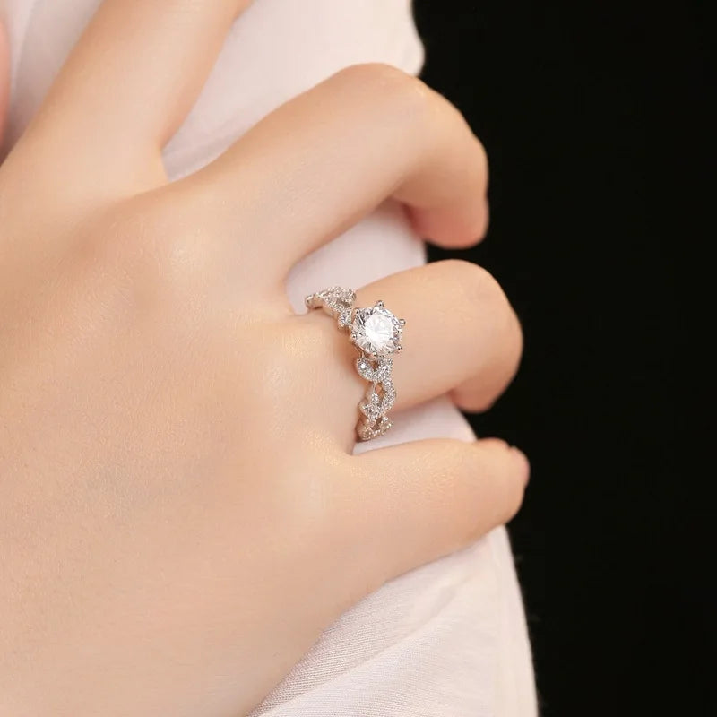Anillo de compromiso moissanita 1CT