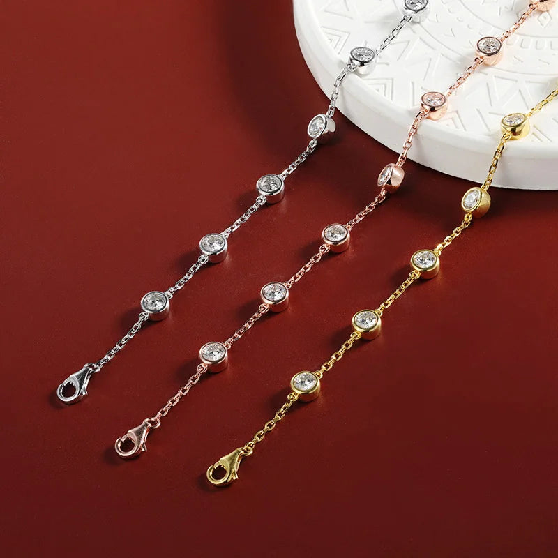 Pulsera tenis de moissanita diseño burbuja