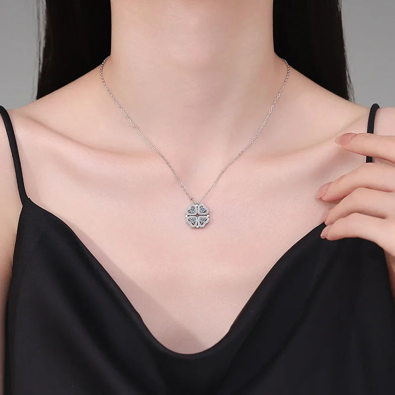 Cadena de clavícula de moissanita y paltino