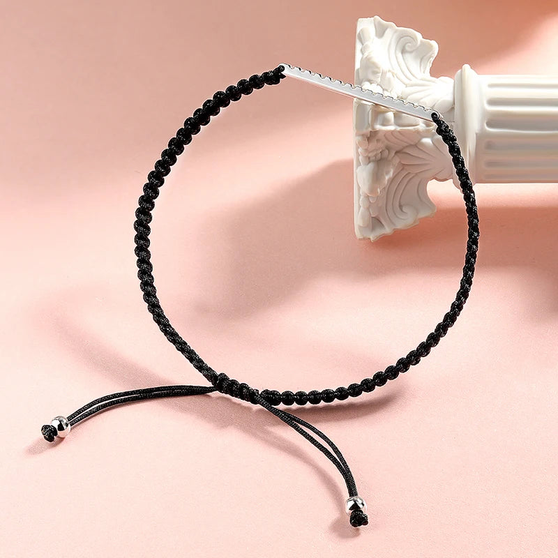 Pulseras de moissanita trenzada de 2/3 mm