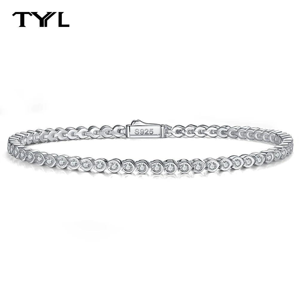 Pulsera tenis de moissanita de 1,8mm