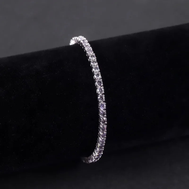 Pulsera de tenis de moissanita gris