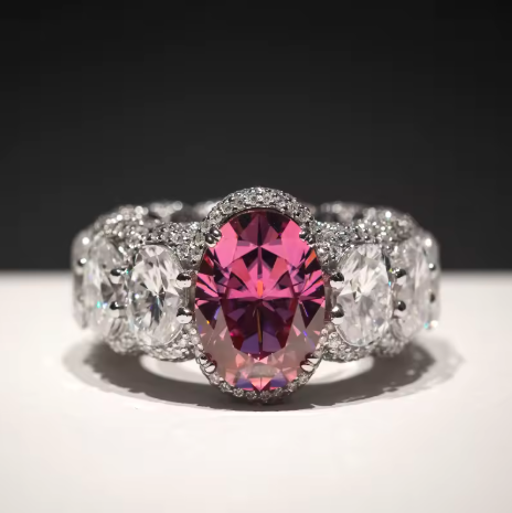 Anillo de Moissanita Rosa
