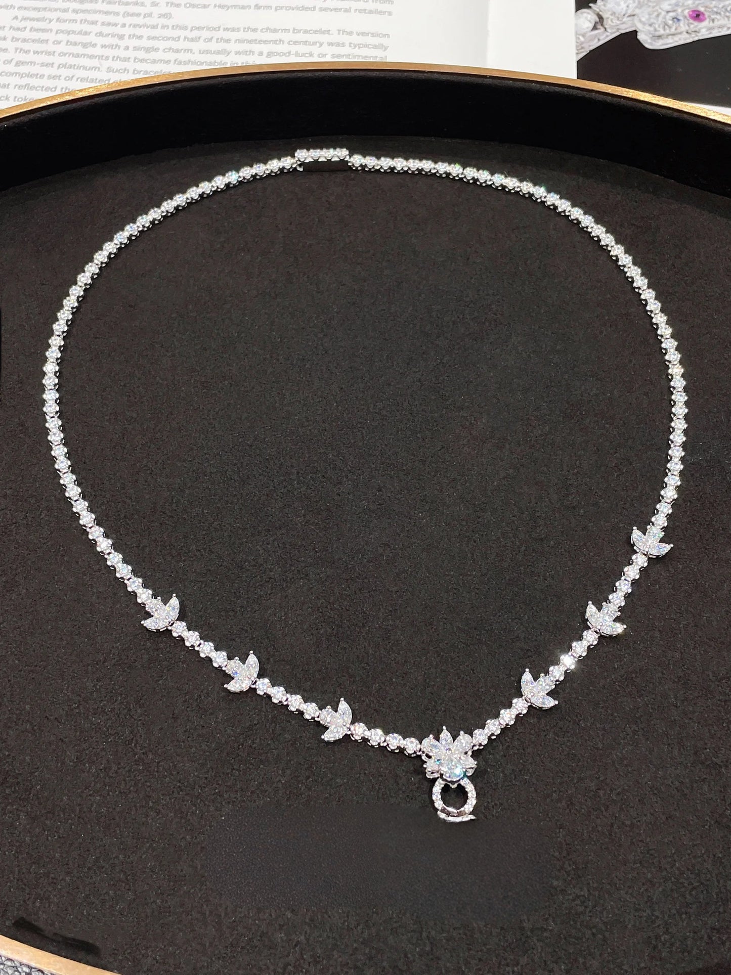 Collar de cadena de diamantes tenis para mujer