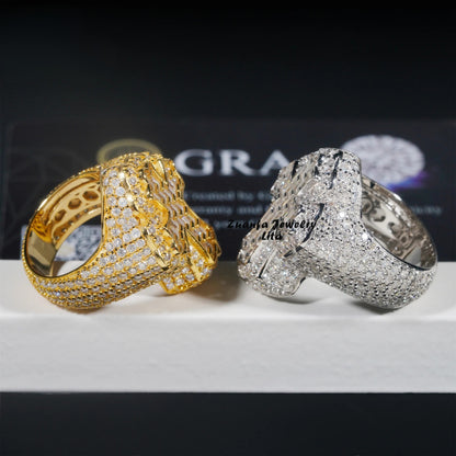 Anillo cruz de moissanita