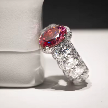 Anillo de Moissanita Rosa