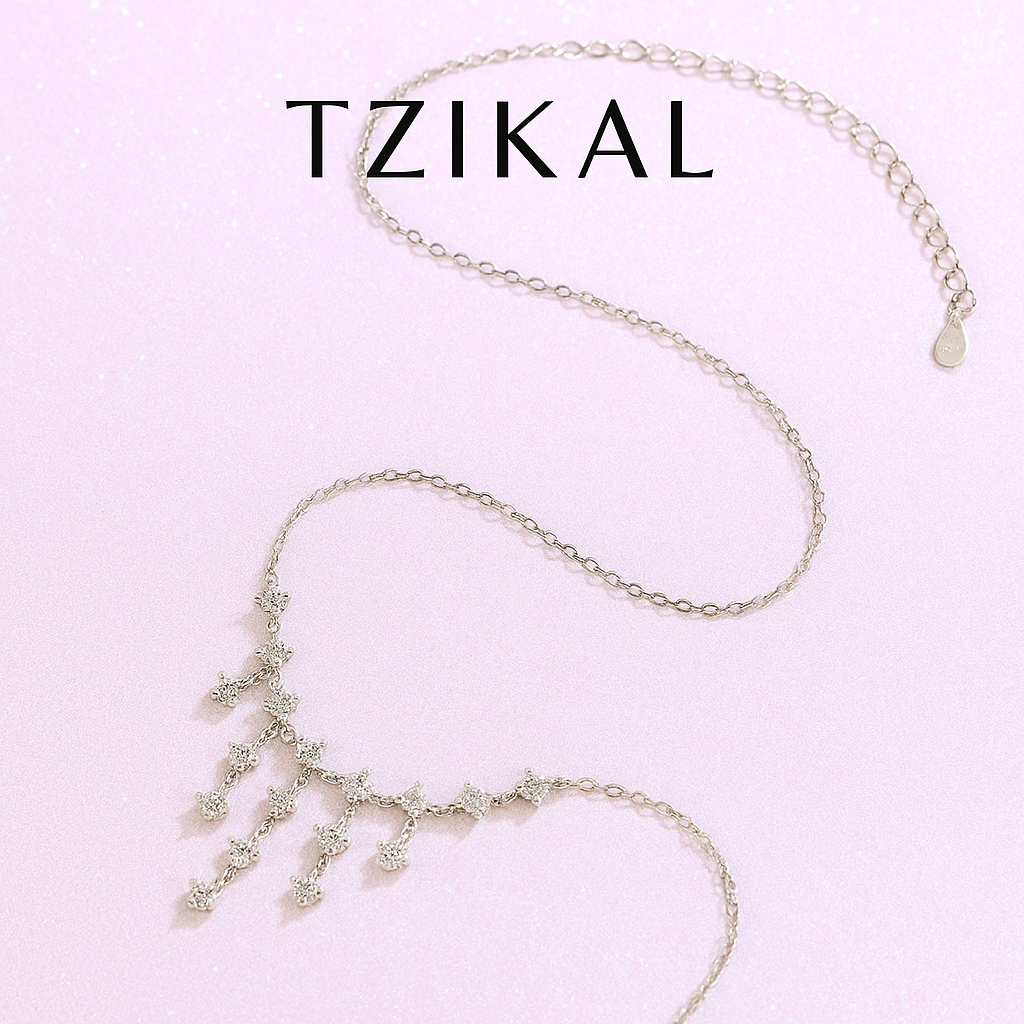 Collar para mujer de plata con moissanita de 3mm