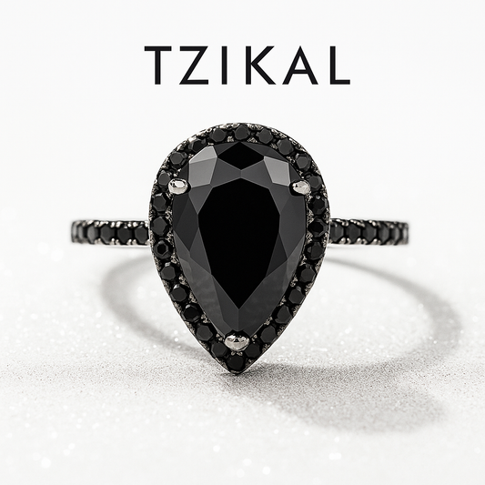 Anillo de compromiso de circón negro