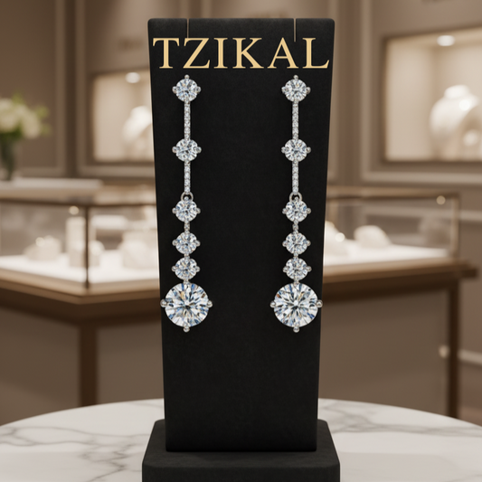 Pendientes colgantes de moissanita, 3 quilates