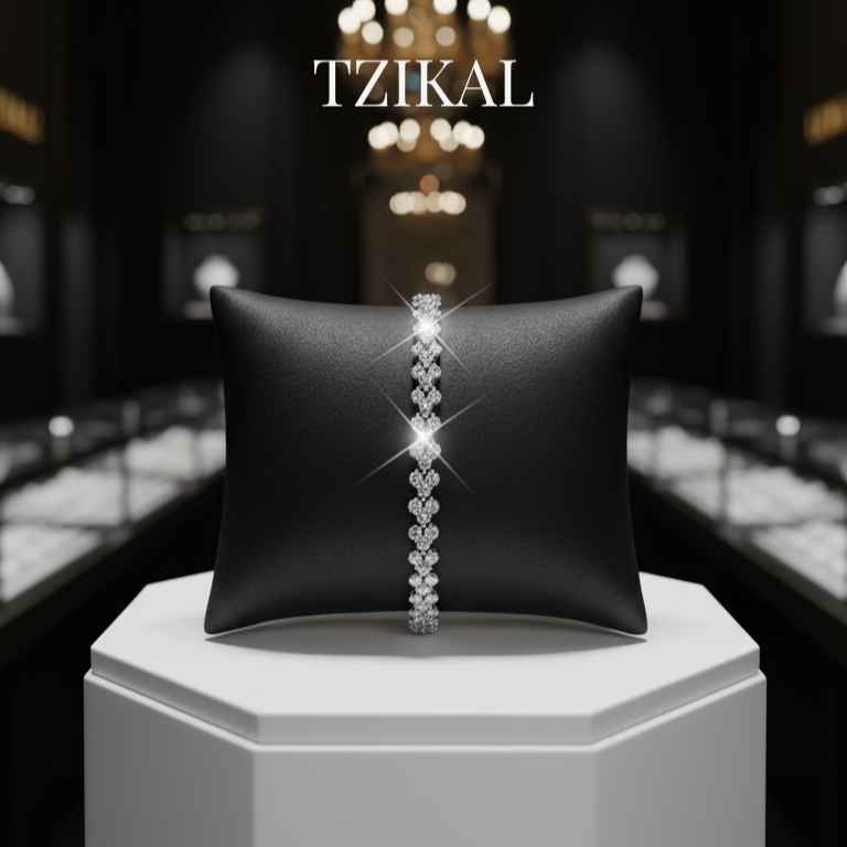 Pulsera de tenis de moissanita triple de 17cm