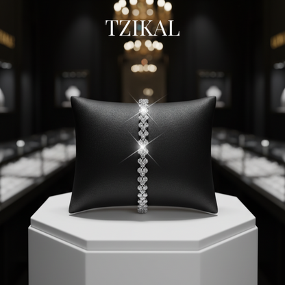 Pulsera de tenis de moissanita triple de 17cm