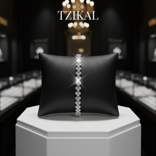 Pulsera de tenis de moissanita triple de 17cm