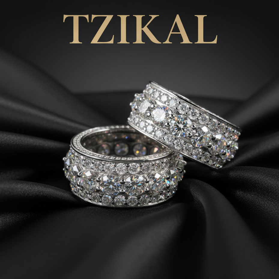 Anillo Ice Out de moissanita unisex