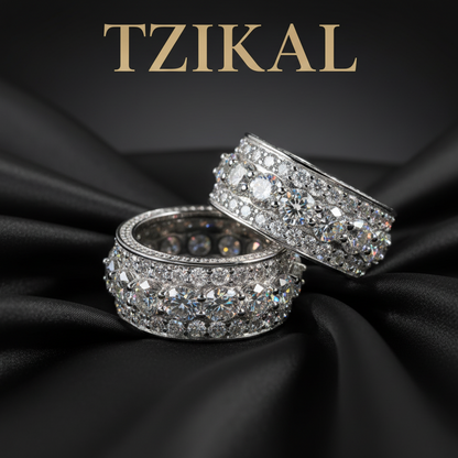 Anillo Ice Out de moissanita unisex