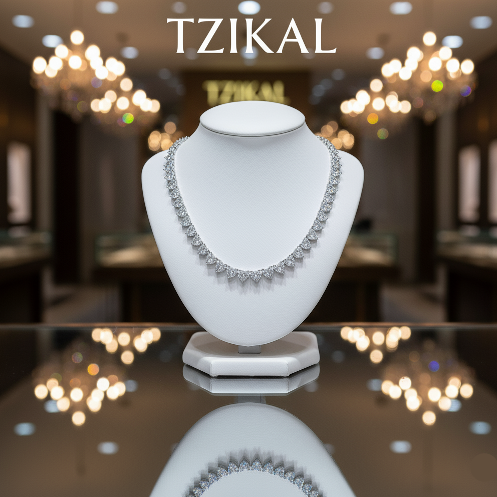 Cadena tenis de moissanita corte de corazón