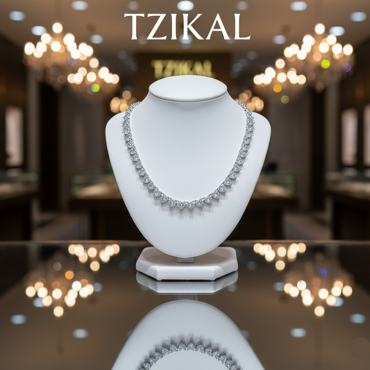 Cadena tenis de moissanita corte de corazón