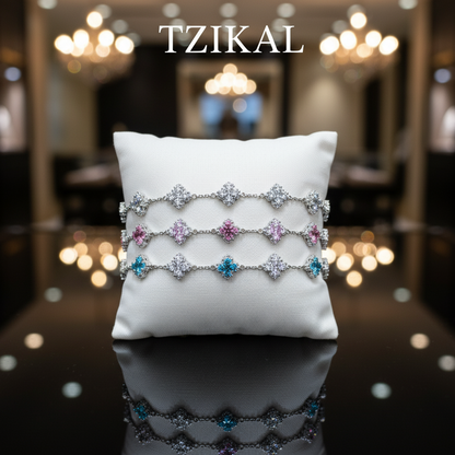 Pulsera de moissanita diseño de trébol