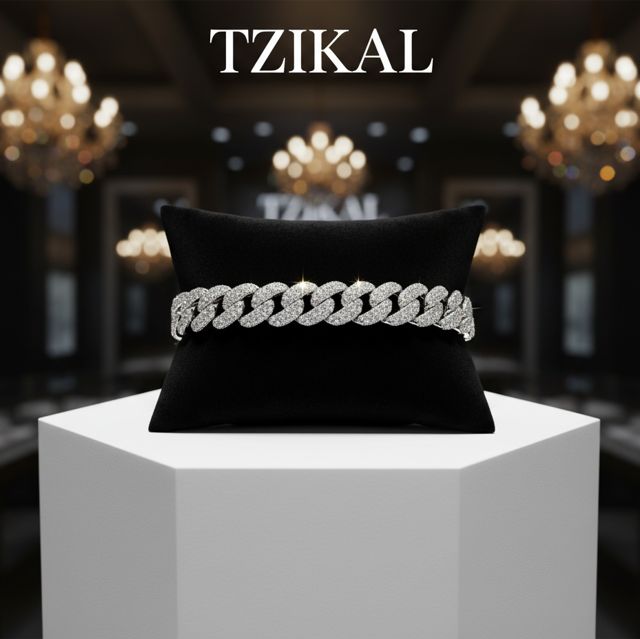 Cadena cubana de moissanita, Plata de Ley 925 chapada en oro de 18k