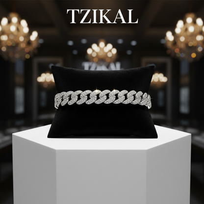 Cadena cubana de moissanita, Plata de Ley 925 chapada en oro de 18k