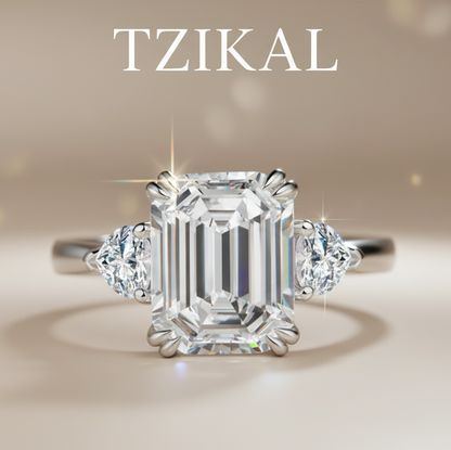 Anillo de Compromiso, Esmeralda con laterales 4ct