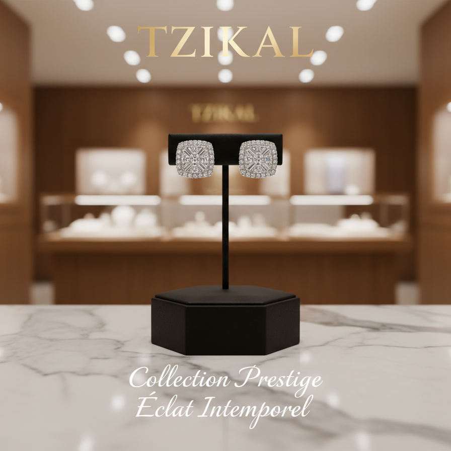 Aretes cuadrados de moissanita