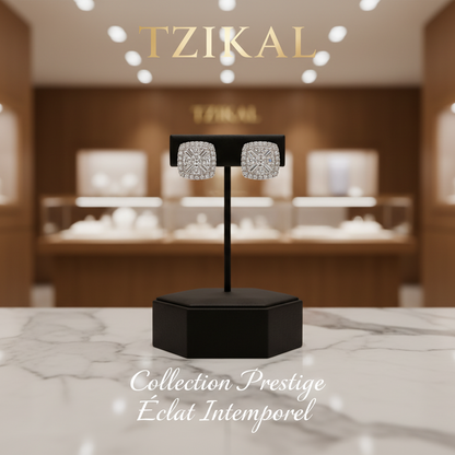 Aretes cuadrados de moissanita