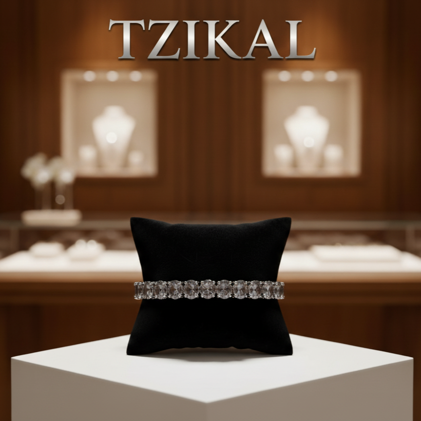 Pulsera tenis de moissanita gris