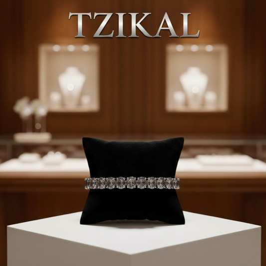 Pulsera tenis de moissanita gris