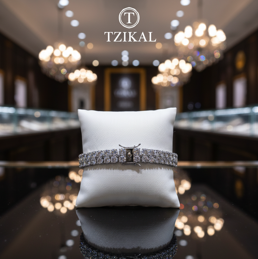 Pulsera tennis de doble fila de moissanita de 3mm