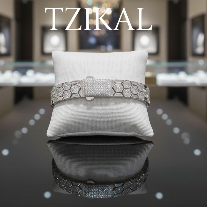 Pulsera de moissanita diseño de panel