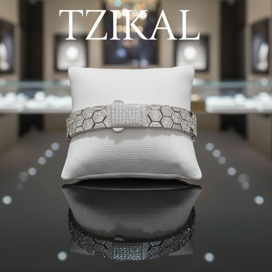 Pulsera de moissanita diseño de panel